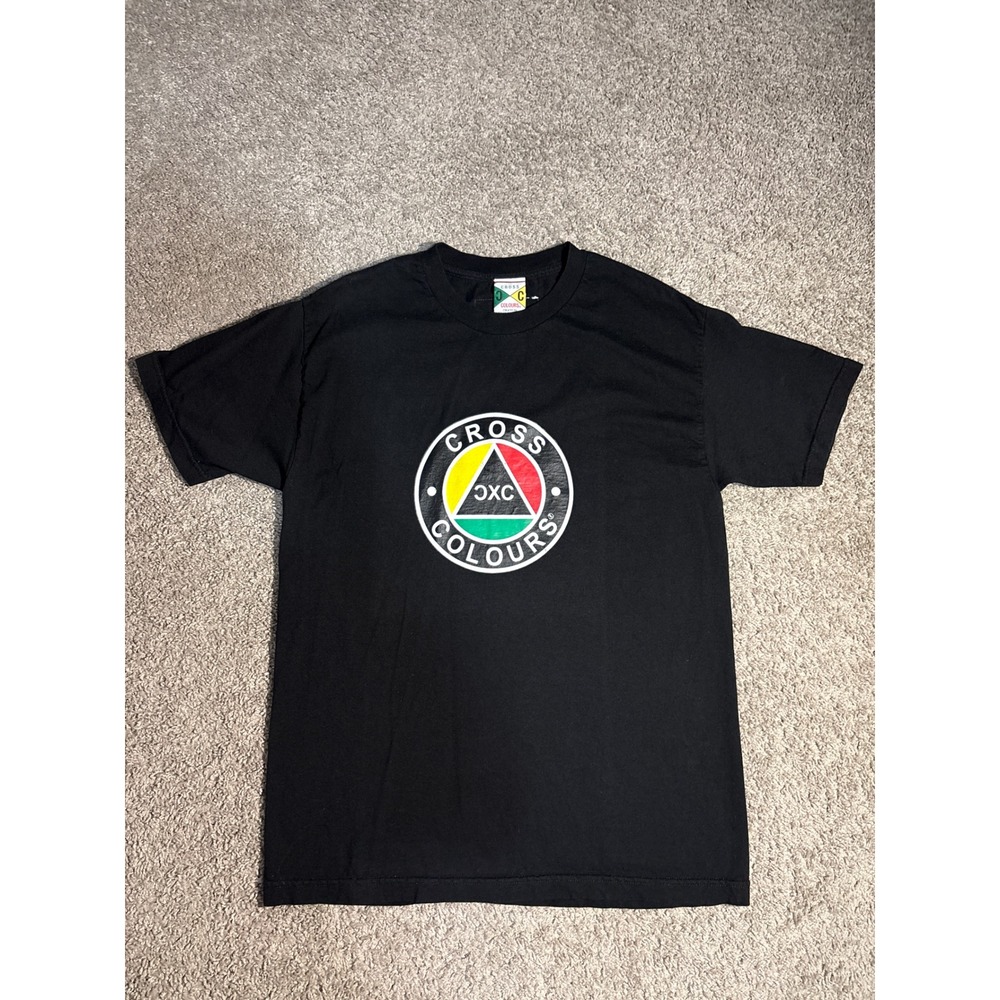 Cross Colours Mens Graphic T-Shirt Black CXC Logo Short Sleeve Cotton Medium